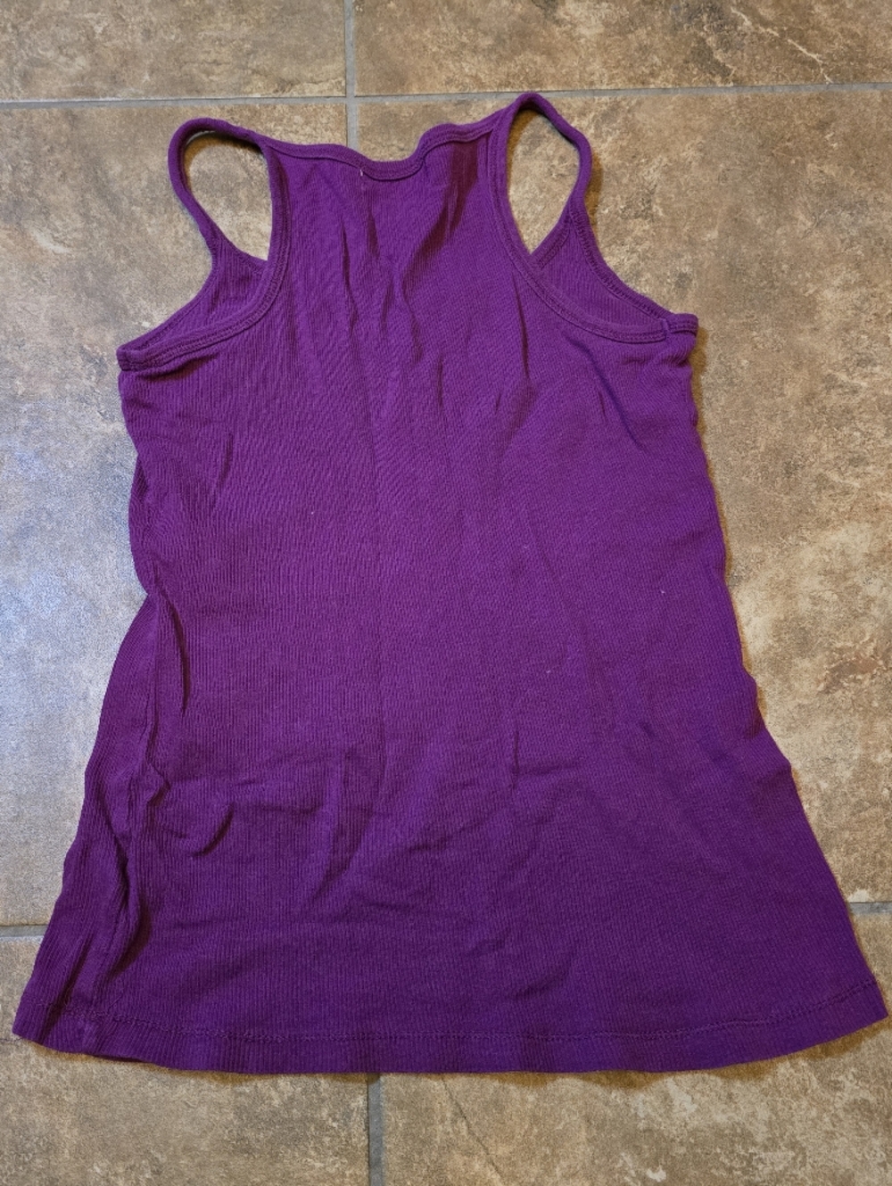 Plum Purple Ribbed Racerback Tank - Picture 2 of 3